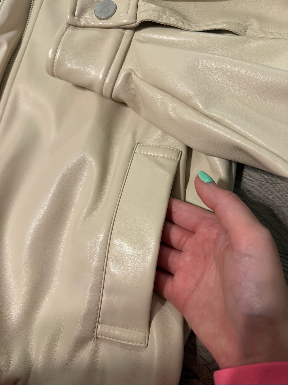 Cream Pleather Jacket! - Picture 5 of 6